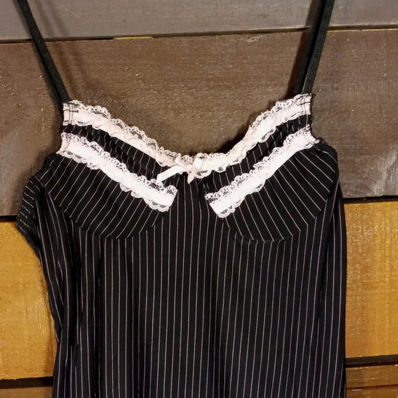 Jolie Intimates Sexy small Black Pink Pinstripe With Pink Accents Lingerie - Picture 3 of 7